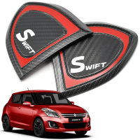 ครอบแก้ม ประตูหน้า รุ่นไม่เว้าไฟเลี้ยว ครอบไฟเลี้ยว สีเคฟล่าดำ จำนวน 2ชิ้น  suzuki Swift Hatchback ซูซูกิ สวิ๊ฟ สวิช ปี 2018 - 2019 5ประตู สินค้าราคาถูก คุณภาพดี Chrome Front Door Low Pillar Cover Trim