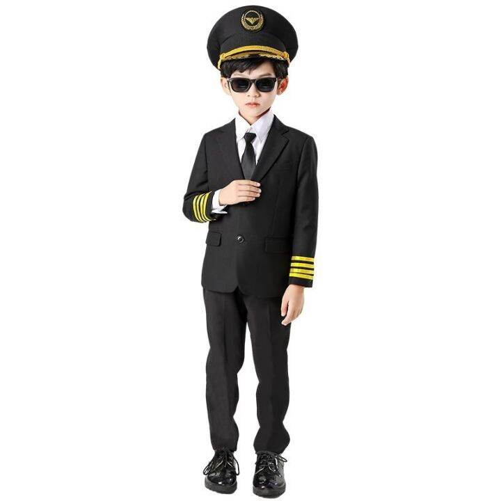 Captain uniform children air force suit boys and girls stewardess