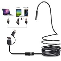 6LED 7mm HD 1M USB Type-C for Android Endoscope Camera Flexible Snake Soft Wire/Cable USB TypeC Pipe Inspection Camera Borescope