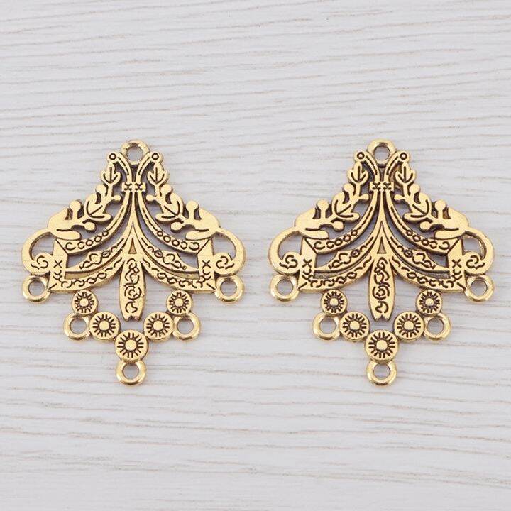 20-x-tibetan-silver-gold-color-earring-chandelier-connectors-charms-pendants-double-sided-for-jewelry-making-findings-33x29mm