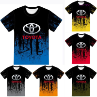 HOT Summer T-shirt New Toyota Racing Tie Dye Sublimation 3d Printing Mens Sportswear Oversized O-neck T-shirt Childrens T-shirt Top Clothing Size：S-5XL