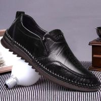 CODcherryy Genuine leather leather shoes men s leather beanie shoes casual shoes soft bottom non-slip men s shoes dad shoesTH