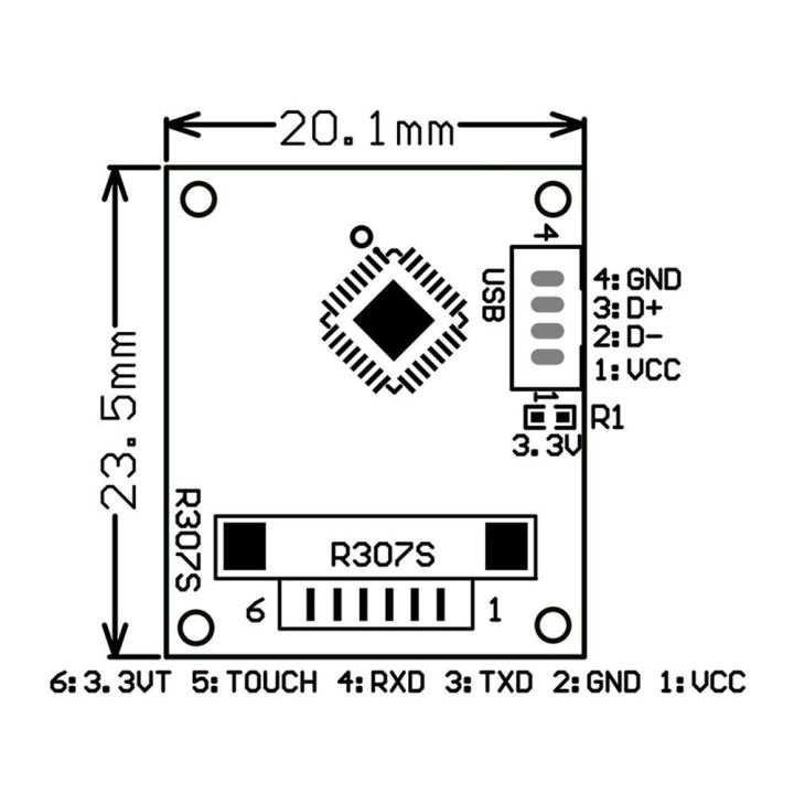 pcbfun-เครื่องสแกนที่อ่านลายนิ้วมือเซ็นเซอร์โมดูลที่สแกนลายนิ้วมือออปติคอลควบคุมการเข้าออกประตู