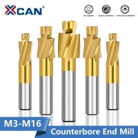 【DT】hot！ XCAN Milling Cutter M3-M16 Counterbore End Mill TiN Coated 4 Flute Slotting Router Bit