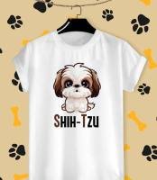 เสื้อยืดลายน้องหมา ชิสุ Shih Tzu  ผ้าTK บางเบา สวมใส่สบาย ลายน่ารักๆ สีสันสด คมชัด