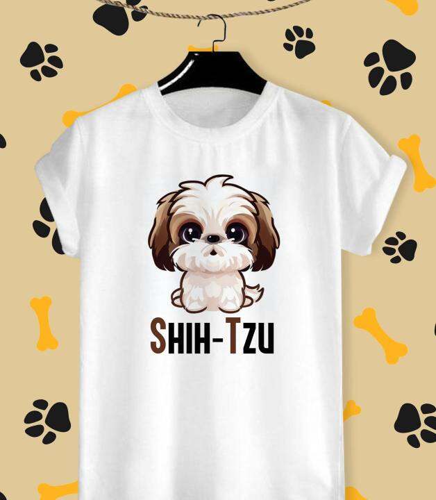 เสื้อยืดลายน้องหมา-ชิสุ-shih-tzu-ผ้าtk-บางเบา-สวมใส่สบาย-ลายน่ารักๆ-สีสันสด-คมชัด