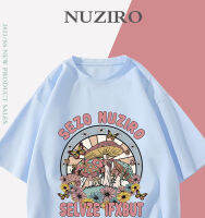 NUZIRO(พร้อมส่ง)เสื้อยืดแขนสั้น ลวดลายที่สวยงาม ผ้านิ่ม เด้ง ใส่สบาย สไตล์เกาหลี #I0041