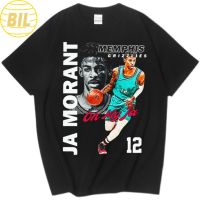 BIL Ja Morant grizzly bear Morant 12 เสื้อยืดแขนสั้น ทรงหลวม โอเวอร์ไซซ์ แฟชั่น สําหรับเล่นกีฬา บาสเก็ตบอล