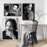 Ultra Cool Keanu Reeves โปสเตอร์ภาพยนตร์ Star นักแสดงสีดำและสีขาวตกแต่ง John Wick Wall Art ภาพวาดผ้าใบภาพตกแต่งบ้านของขวัญ0712