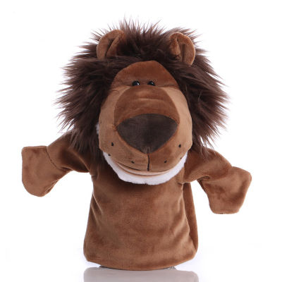 25cm Animal Hand Puppet Lion Plush Toys Baby Educational Hand Puppets Cartoon Pretend Telling Story Doll Toy for Children Kids