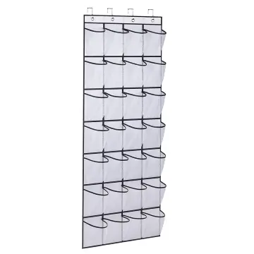 Shoe Holder Rack For Over The Door, 24 Mesh Pockets Hold Up To 40