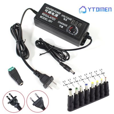 ปรับได้แหล่งจ่ายไฟ AC เป็น DC 220V ไป12V 3V 5V 6V 9V 12V 15V 24V 2A 3A 5A อะแดปเตอร์สากล8พีซีเอสคอนเนคเตอร์สำหรับท่านชายหญิง DC