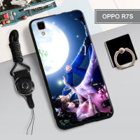 เคส TPU แบบนิ่มสำหรับ OPPO R7S เคสโทรศัพท์คลุมทั้งหมดสายรัดและฝามีที่ถือวงแหวนโทรศัพท์กันรอยขีดข่วนแบบแฟชั่น