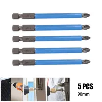 5pcs Magnetic Screwdriver Bit Set  1/4"Hex Shank Anti-Slip PH2 Cross Screwdriver Drill Bits Set 90mm Electric Impact Bits Drills  Drivers