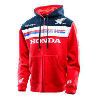 Honda HRC Hoody เสื้อแจ็คเก็ตซิป Unisex รถจักรยานยนต์รถจักรยานยนต์ชุดแข่งรถ Zipper Hooded ขนแกะเสื้อกันหนาวลำลอง01010201