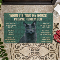 CLOOCL Please Remember Blue Cat House Rules Custom Doormat Decor Print Animal Floor Door Mat Non-Slip Drop Shipping