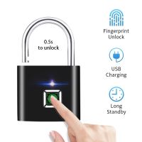 Electric Fingerprint Lock 1s Unlock 10 Fingerprint Anti-theft Lock Zinc Alloy Safety Protection Smart Biometric Door Padlock USB