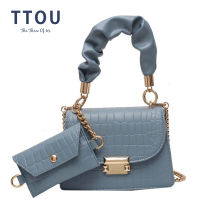 TTOU 2 Pcsset Stone Pattern Small PU Leather Cross Body Bags For Women 2021 Elegant Travel Chain Crossbody Shoulder Handbags