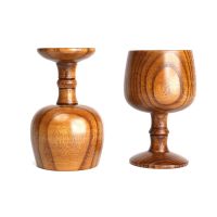 【CW】☏  Wood Wine Cup Goblet Glass Hand-made 12x7cm Anti-fall Gadgets