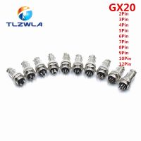 1Set GX20 2/3/4/5/6/7/8 Pin Male Female 20mm L94-100Y Circular Wire Panel Aviation Connector Socket Plug with Cap Lid