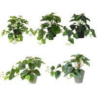 Artificial Plants With Pot Leaf Fake Plant False Leaves Simulated For Wedding Table Garden Christmas Wall Decor