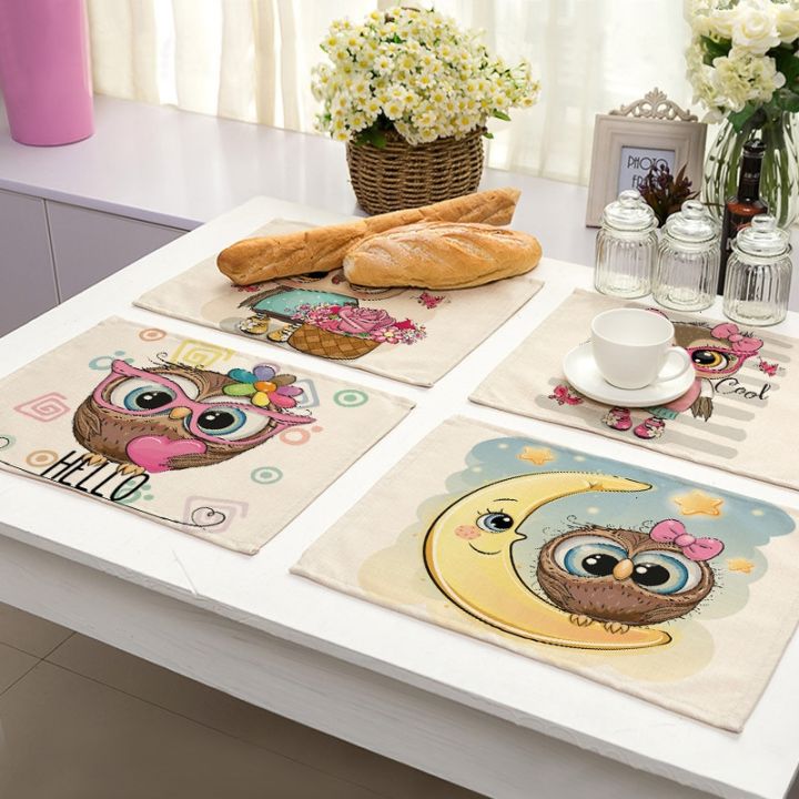 1pcs-kawaii-owl-pattern-kitchen-placemat-cotton-linen-dining-table-mats-coaster-pad-bowl-cup-mat-42x32cm-home-decor-ml0007