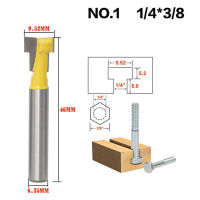 2ชิ้น1/4 ก้าน T-เครื่องเจาะร่องเราเตอร์บิตที่จับผลิตจากเหล็กกล้า3/8 1/2 ความยาวอุปกรณ์ตัดสำหรับใช้ในงานไม้สำหรับเครื่องมือไฟฟ้า