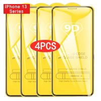 ☫☍✈ 4PCS 9D Screen Protector Tempered Glass for IPhone 13 Pro Max Protective Glass for IPhone 13 Mini 13