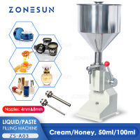 ZONESUN Paste Filling Machine เครื่องอุปกรณ์ทำอาหารแบบแมนวล A03เติมน้ำมันซอสครีมน้ำผึ้งของเหลววางอุปกรณ์บรรจุภัณฑ์แชมพูน้ำผลไม้