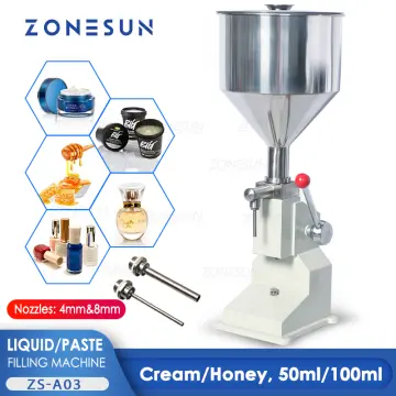 Manual Liquid Filling Machine Stainless Steel Bottle Filler 5-50ml for  Paste Cream Cosmetic Lipgloss Machine Silver 