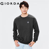 Giordanoผู้ชาย อักษรตรายางหลวมไหล่หลวมรอบคอเสื้อกันหนาวเสื้อสวมหัว Free Shipping 01022834