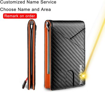 （Layor wallet） ที่ใส่กระเป๋าสตางค์บัตรเครดิตสำหรับผู้ชาย,ที่ใส่บัตรกระเป๋าสตางค์หนังคาร์บอนไฟเบอร์มีหน้าต่าง ID Amp; กระเป๋าสตางค์