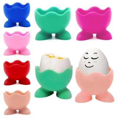 ✢ 1-5Pc Silicone Egg Cup Holders Drying Egg Storage Rack Colorful Soft Boiled Egg Serving Cup Bracket Egg Tray Kitchen Tool Gadget