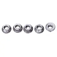 25 Pcs 304 Stainless Steel Serrated Flange Metric Hex Lock Nuts M6