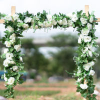 【cw】Silk Artificial Flowers Christmas Garland Rose Vine Hanging Flowers Wedding Home Garden Wall Decoration Arch Fake Plant Garlands