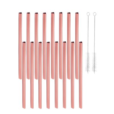 Reusable Straws Stainless Steel Drinking Straws Heart Shaped with 2 Cleaning Brushes