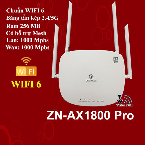 Router Wifi 6 Zn-Ax1800 Pro,Có Mesh,Ac1800,Wifi Dual Band 2 Băng Tần,4  Râu,Cực Mạnh Và Ổn Định,Đã Qua Sử Dụng | Lazada.Vn