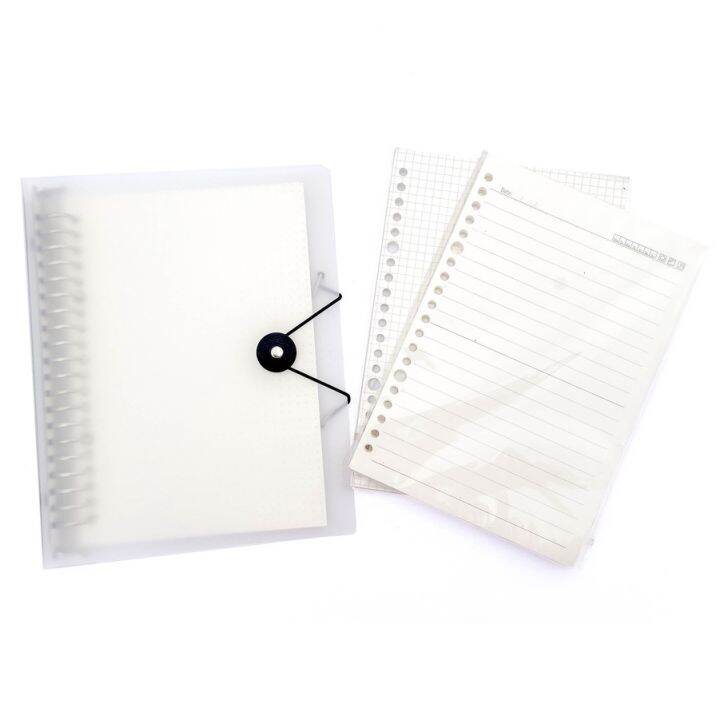 Loose Leaf Binder Notebook A5 with Elastic / Garter (20holes) Frosted