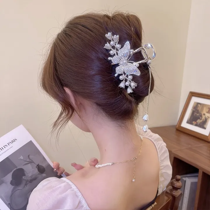 korea-elegant-lily-of-the-orchid-flower-grab-clip-retro-women-39-s-pearl-fringe-ponytail-claw-clip-girl-hair-decorative-headwear