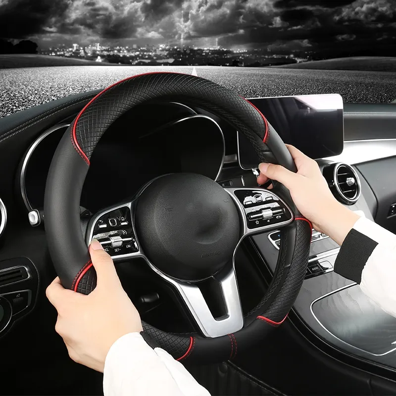 PU Leather Car Steering Wheel Cover for Dacia Sandero Stepway