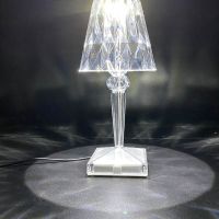 Set of 1 Table Light Acrylic Material Crystal Column Transparent Light Shade for Living Room and Family Bedroom Bedsides