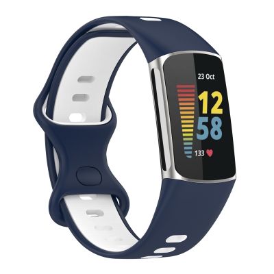 สำหรับสายชาร์จ Fitbit 5 2นาฬิกาซิลิโคนสี (สีน้ำเงินตอนเที่ยงคืน) (ลดราคาเอง)