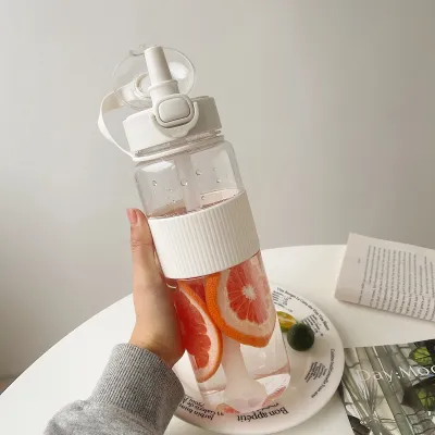 【CC】☋✙  Outdoor Bottle Cup Large Capacity Plastic Kettle Straigh Drinking Bottles Student Drink Cups