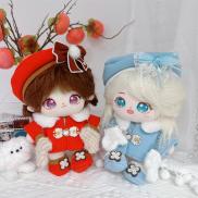 20cm Cute Doll Accessories New Year Xmas Red Blue Winter Coat Hat Shoes