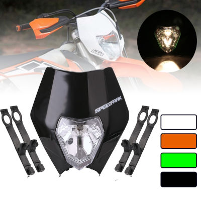 Universal 12V 35W Motorcycle Headlight Motocross Dirt Bike Dual Sport Headlamp Supermoto Head Light For KTM SMR EXC XC XCF