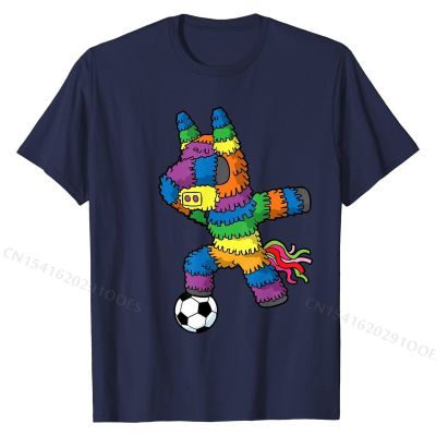 Dabbing Pinata Soccer T-Shirt Cinco de Mayo Unique T Shirts for Men Cotton T Shirt Printed Newest