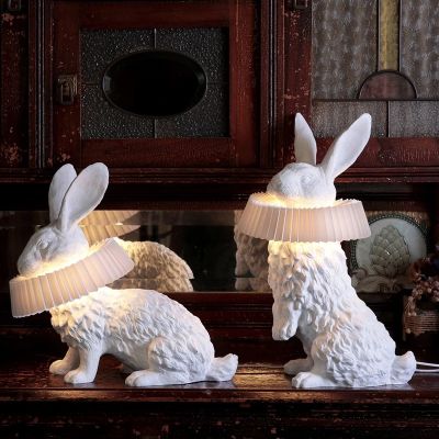 Nordic New Designer Rabbit Led Table Lamp for Childrens Bedroom Study Desk Cute Light Fixture Home Decor Indoor Lighting