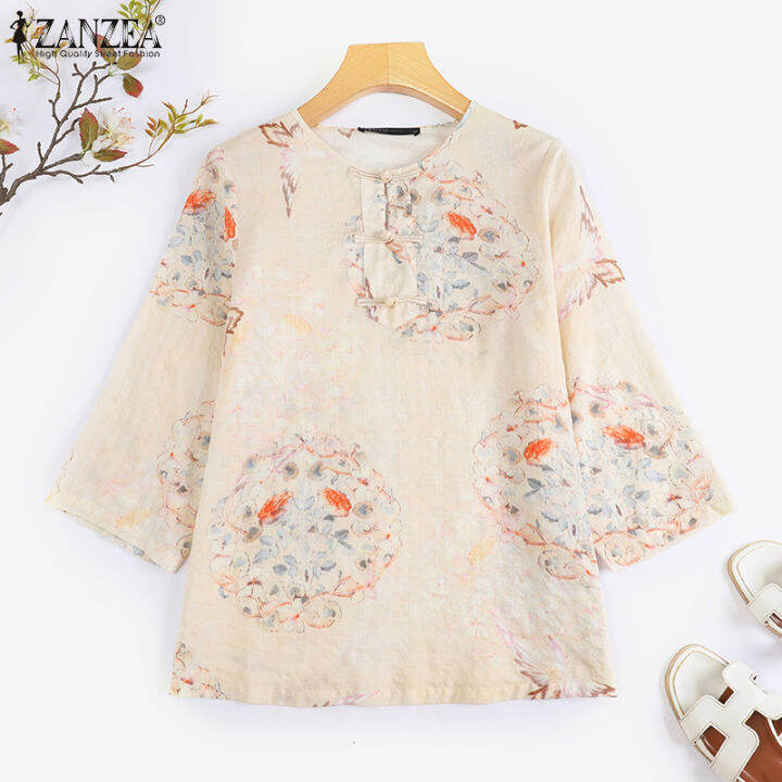 สินค้ามาใหม่-จัดส่งฟรี-fancystyle-zanzea-เสื้อลายดอกคอจีนทรงหลวมสไตล์วินเทจลายเสื้อพิมพ์ลาย-7