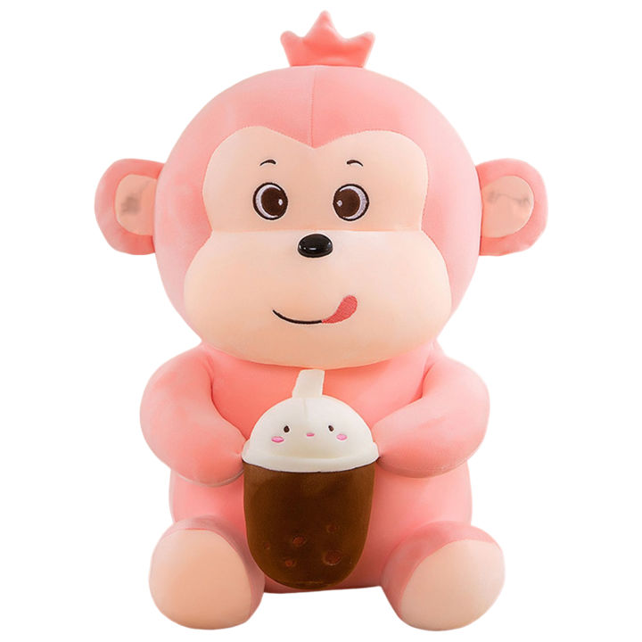 หมอนตุ๊กตาลิง-microgood-ชานมถือได้การ์ตูนสัตว์น่ารักตุ๊กตาตุ๊กตาสัตว์นุ่มตุ๊กตาเด็กของขวัญวันเกิดของเล่นตุ๊กตาลิง