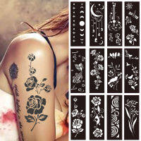 14PCS แม่แบบอินเดีย Henna Tattoo Body Art สี Tattoo Stencil Self Adhesive ใหม่ผู้หญิงความงามงานแต่งงานแต่งหน้า New Art-BIANO